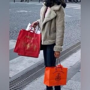 Cream Shearling Moto Jacket (Pull&Bear)